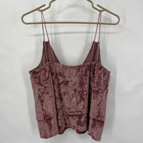 Romantic Dusty Rose Crushed Velvet Buttery Soft Slip Top Women's Medium Cami - Picture 2 of 4